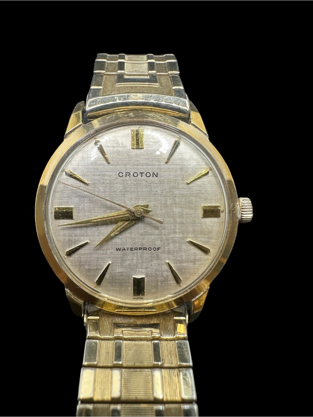 Croton Gold-Tone Men's Dress Watch with Silver Dial